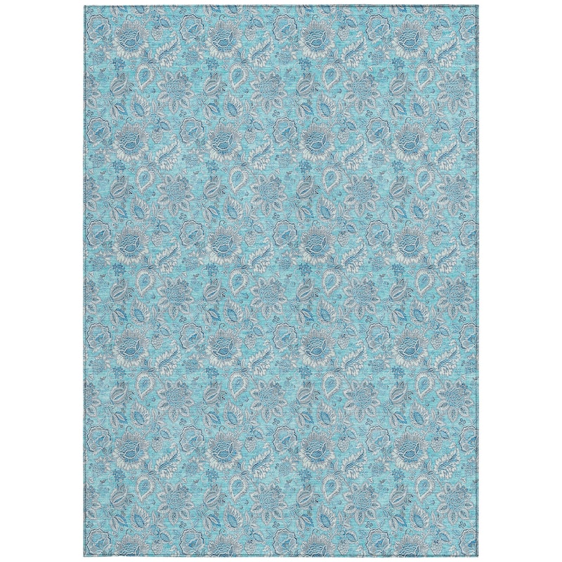 HomeRoots Floral Transitional Rectangle Outdoor Rug