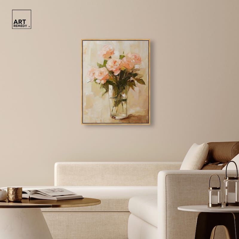 Soft Pink Blooms Canvas by Art Remedy