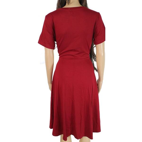 Shop Designer Brand Women S Dress Solid Wine Red Size Medium M A Line Overstock 31439843