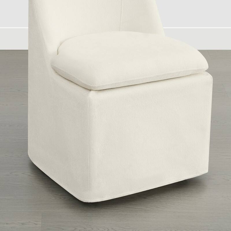 Spruce & Spring Modern Dining Chair with Removable Slipcover and Hidden Casters