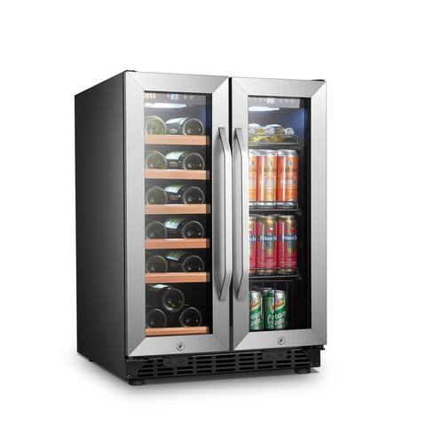 Lanbo Stainless Steel 2-door Built-in Wine and Beverage Refrigerator