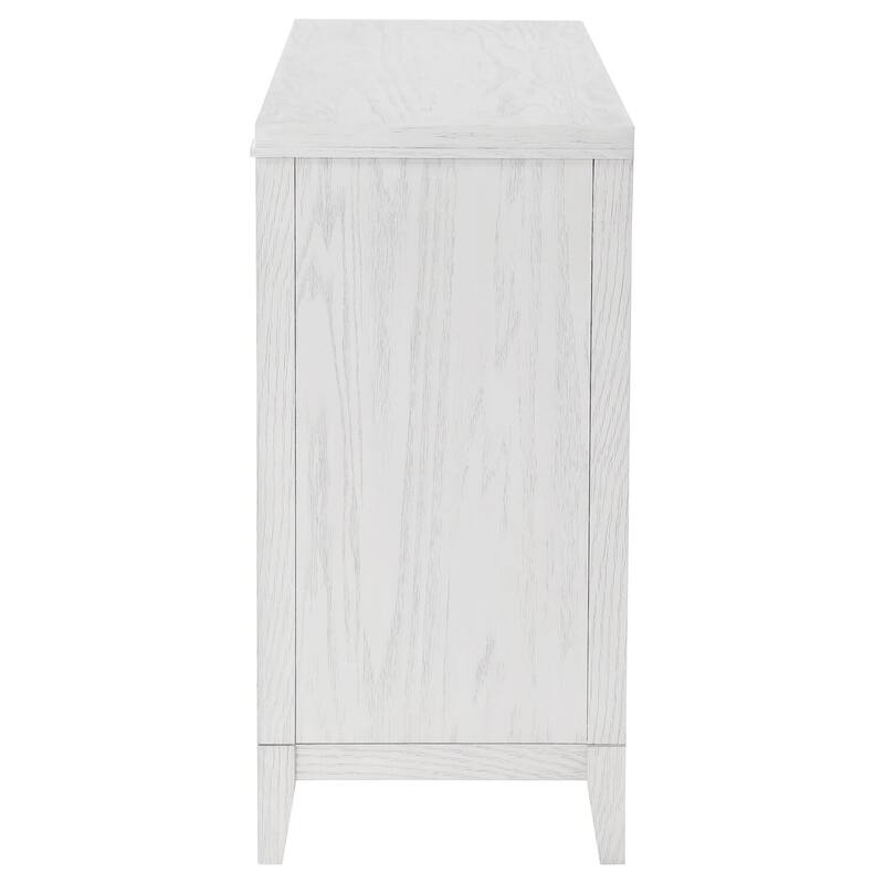 6-Drawer Distressed White Bedroom Dresser with Rustic Finish, Smooth Glide Hardware, and Spacious Storage Space