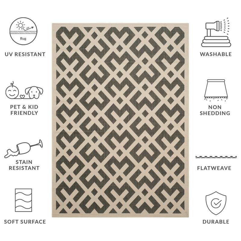 SAFAVIEH Courtyard Sytske Indoor/ Outdoor Waterproof Patio Backyard Rug