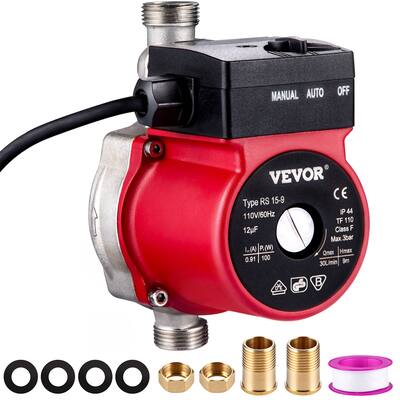 VEVOR Hot Water Recirculating Pump Water Circulator Pump Automatic Start Circulating Pump NPT 3/4"