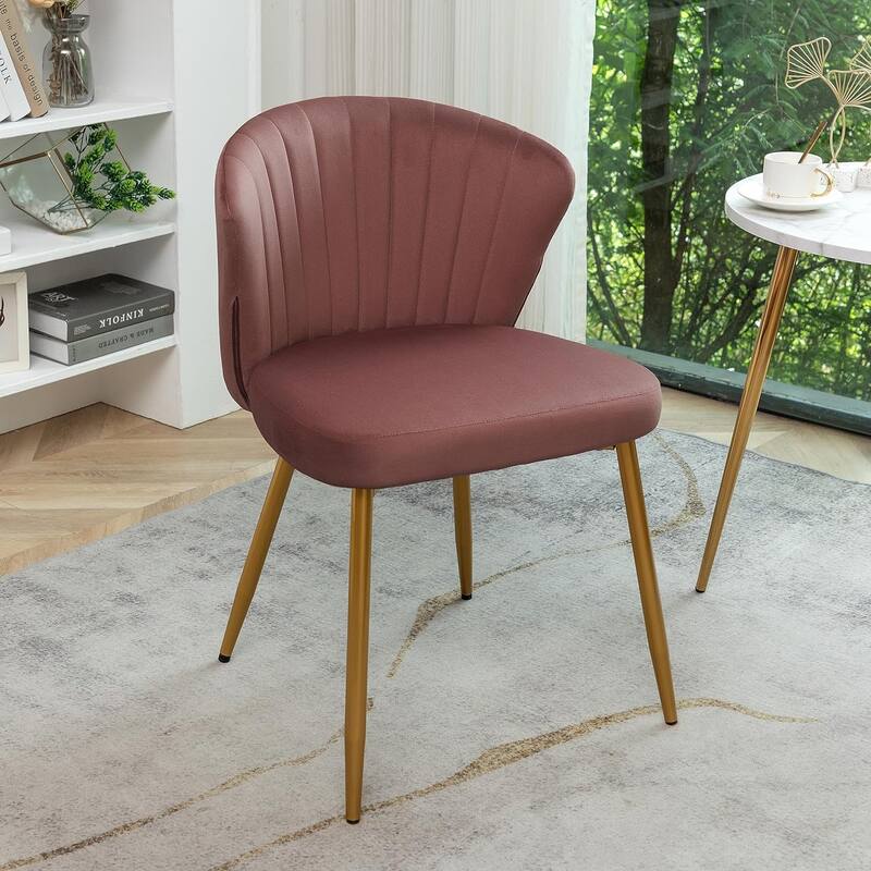 Modern Velvet Accent Chair with Channel-Tufted Design Comfortable and Trendy Armless Seat