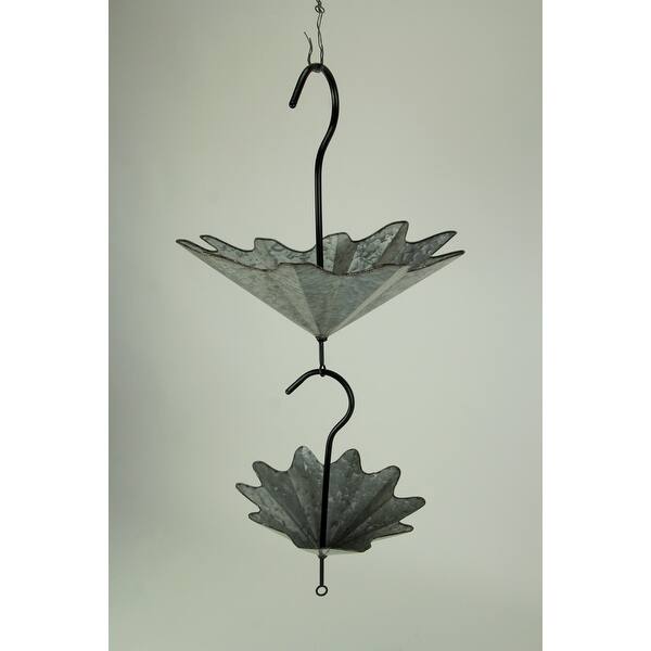 2 Piece Set Galvanized Metal Umbrella Hanging Flower Planter Indoor Outdoor Unique Decorative Plant Holder Overstock 30080933
