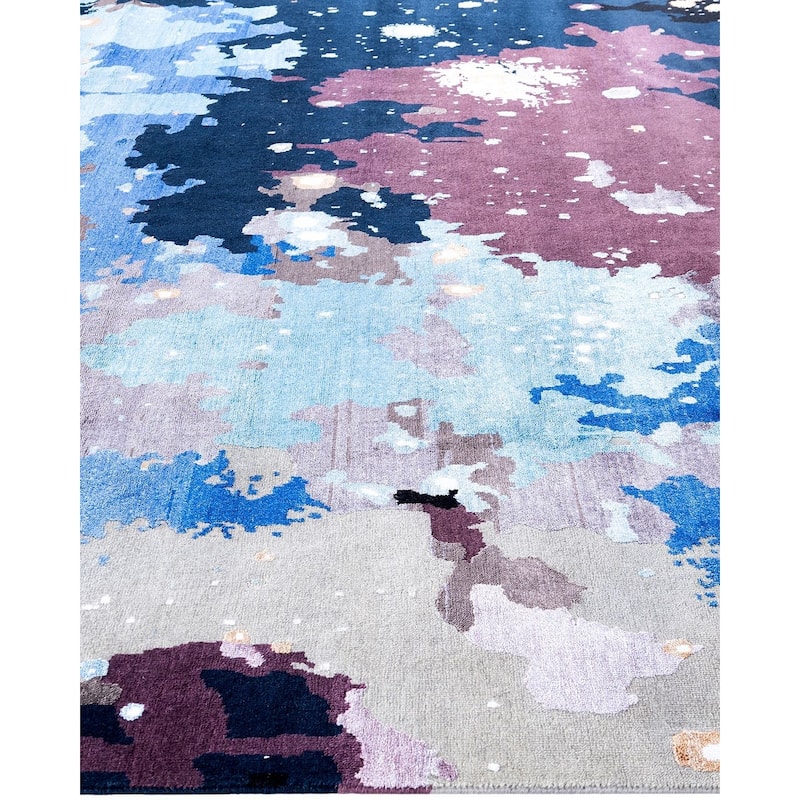 Ikat One-of-a-Kind Hand-Knotted Area Rug, Black - 9' 3" x 12' 2"