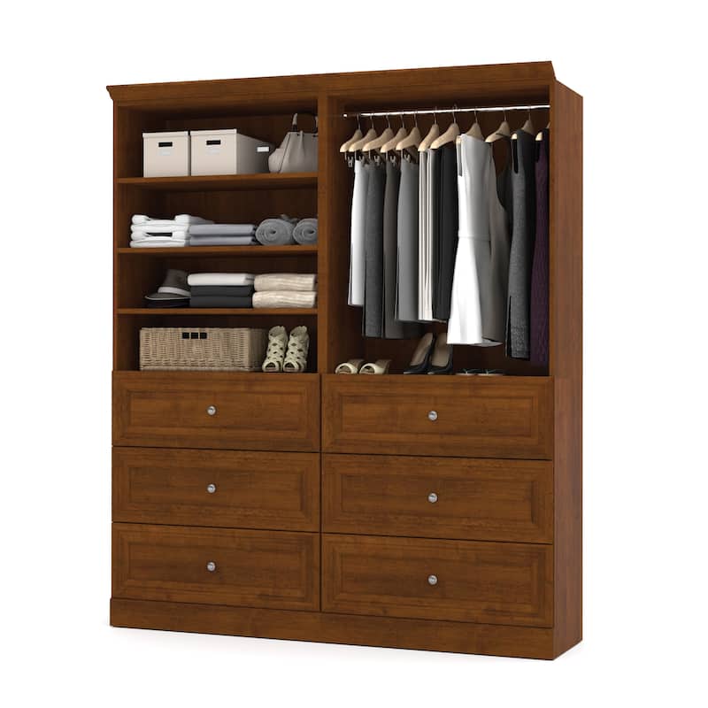 Versatile 72W Closet Organizer with Drawers and Wardrobe by Bestar