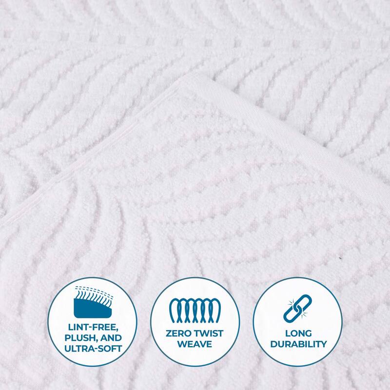 Superior Chevron Zero Twist Solid and Jacquard Cotton Bath Sheet Set of 2