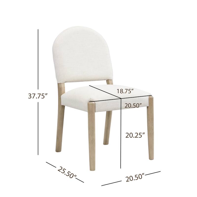 Christopher Knight Home - Mid-Century Upholstered Armless Dining Side Chairs with Rubber Wood Frame (Set of 2)