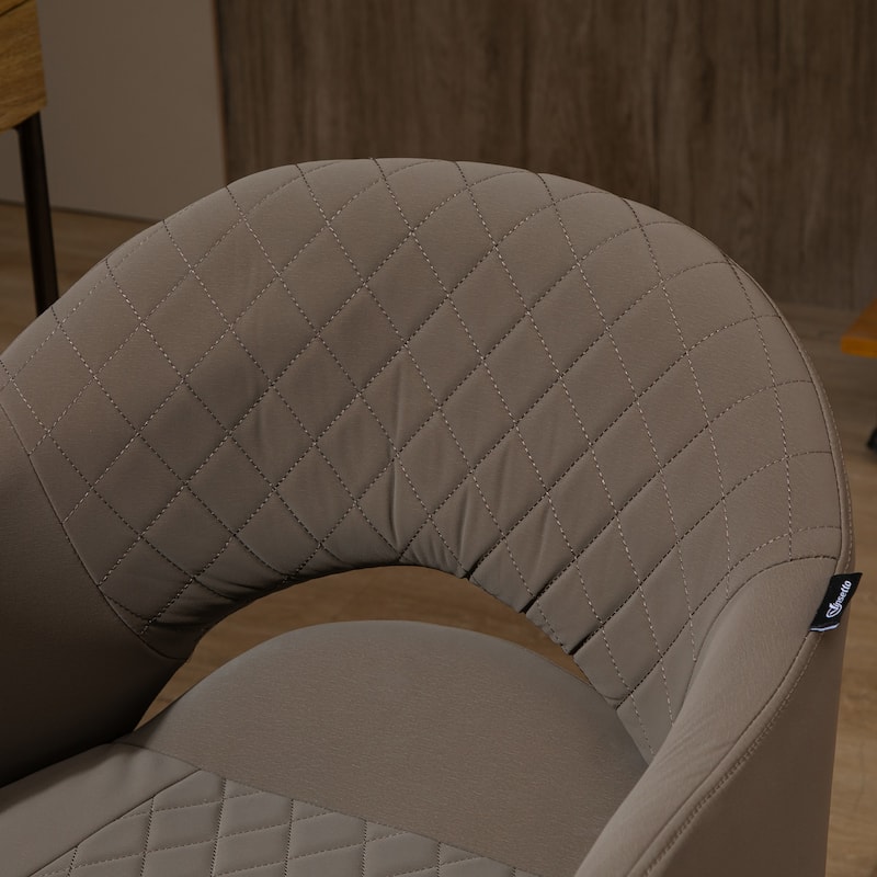 Vinsetto Mid Back Home Office Chair, Computer Desk Chair with Adjustable Height and Padded Seat, Brown - 22.75'' x 24'' x 35.5''