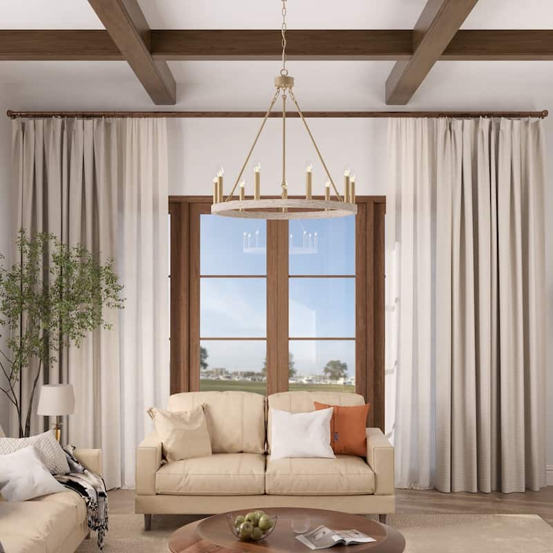 Acroma 9-light Modern Farmhouse Wagon Wheel Chandelier-UL Certified