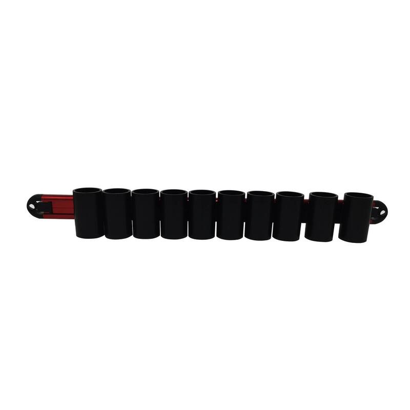 Industro Wall Mount Pliers Holder Organizer - Red/Black, Aluminum Tool Holder Rail and 10 Clips
