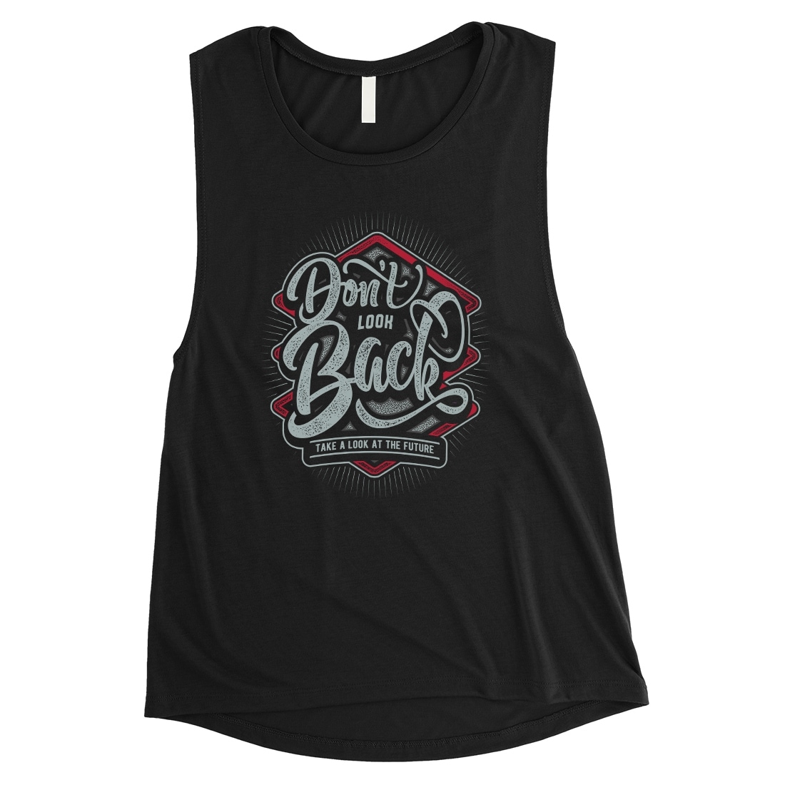 Don't Look Back Womens Black Muscle Shirt
