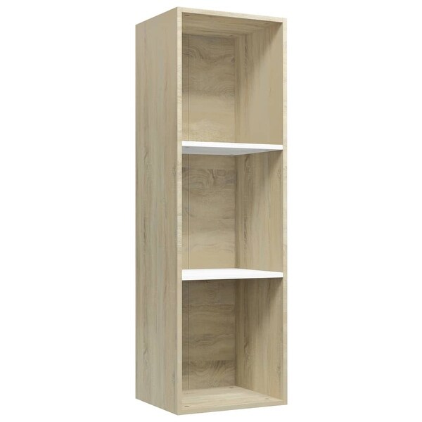 vidaXL Book Cabinet/TV Cabinet White&Sonoma Oak 14.2"x11.8"x44.9"