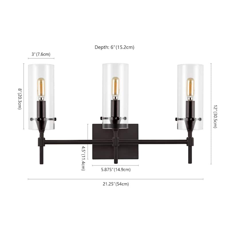 Jayce Bohemian Farmhouse Iron/Glass LED Vanity by JONATHAN Y
