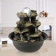 preview thumbnail 1 of 10, Spinning Orb Rock Cascading Indoor Tabletop Waterfall Fountain Dark Grey