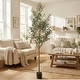 preview thumbnail 17 of 16, Artificial Olive Tree with Lifelike Fruits Fake Olive Plant Potted Black(DIY Pot) - 7FT