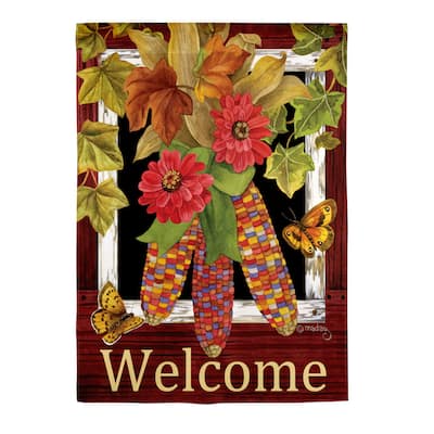 Fall Corn Suede Garden Flag