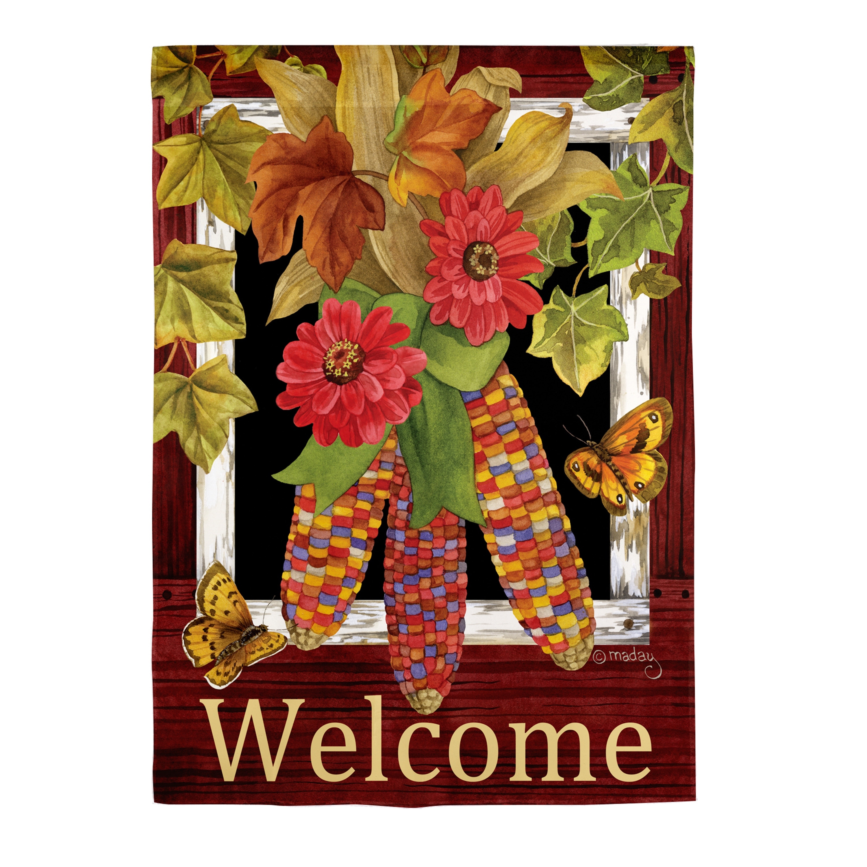 Fall Corn Suede Garden Flag