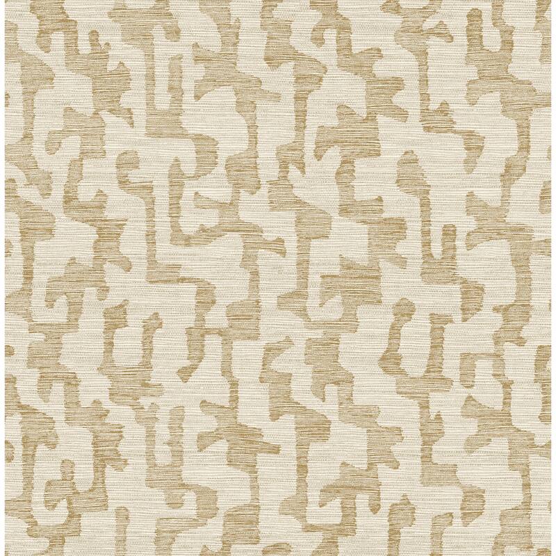 A-Street Prints Cipher Chestnut Geometric Faux Grasscloth Wallpaper