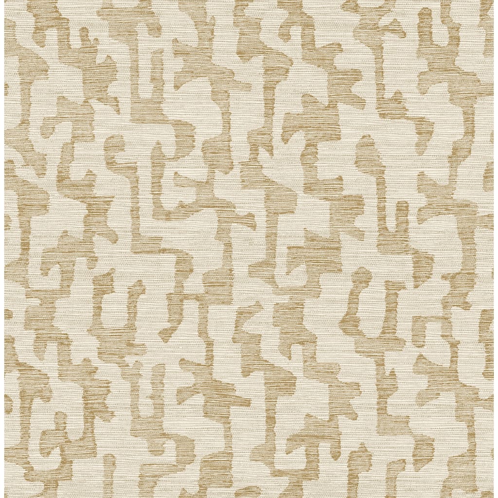 A-Street Prints Cipher Chestnut Geometric Faux Grasscloth Wallpaper