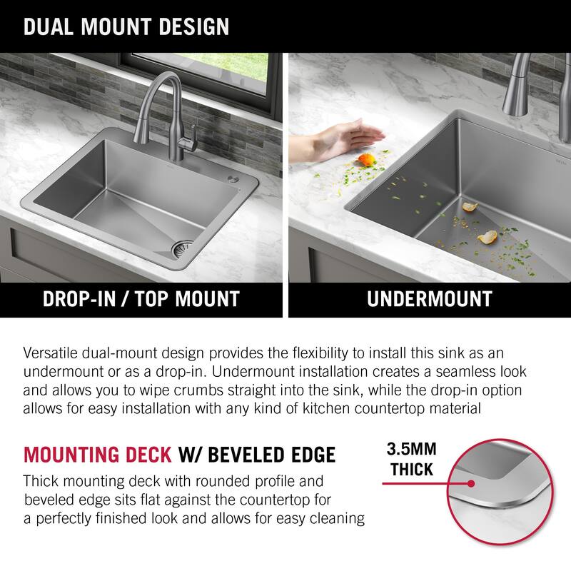 Delta 952138-T25S Marca 25" Undermount Single Basin Stainless Steel