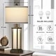 preview thumbnail 17 of 21, 27” Tall Vintage USB Table Lamp Set with Nightlight, Bulb Included (Set of 2) - 12.5'' x 12.5'' x 27''