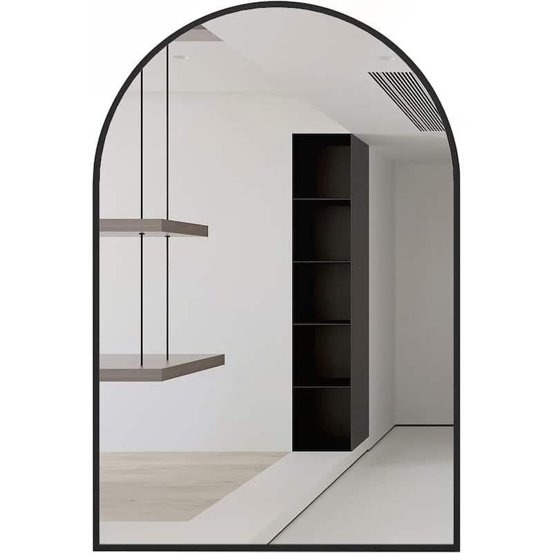 24x32 Inch Metal Framed Arched Bathrrom Mirror
