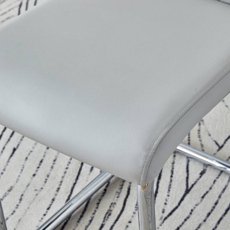 Modern dining room chairs, and golden leg cushioned chairs made of artificial leather, suitable for kitchens Set of 4