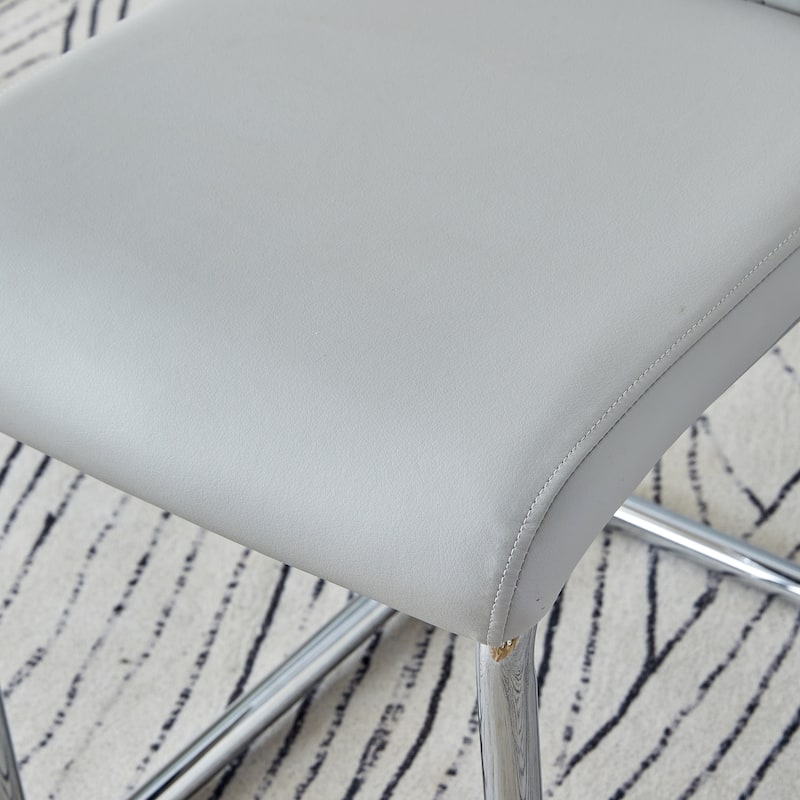 Roomfitters Faux Leather Dining Chairs with Cushions and Metal Legs, Set of 4 Side Chairs for Home or Office