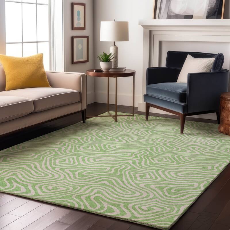 Premium Washable Super Soft Modern Trippy Mayfield Rug - Mint - 2'6" x 3'10"