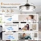 preview thumbnail 12 of 71, Bella Depot 36" Modern Retractable Ceiling Fan with Dimmable Led Light, Remote and APP Control 6-Speed Reversible DC Motor