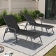 preview thumbnail 48 of 72, Outdoor Patio Lounger Aluminum Adjustable Chaise Lounge Chairs with Arms (Set of 2/4) - See Picture