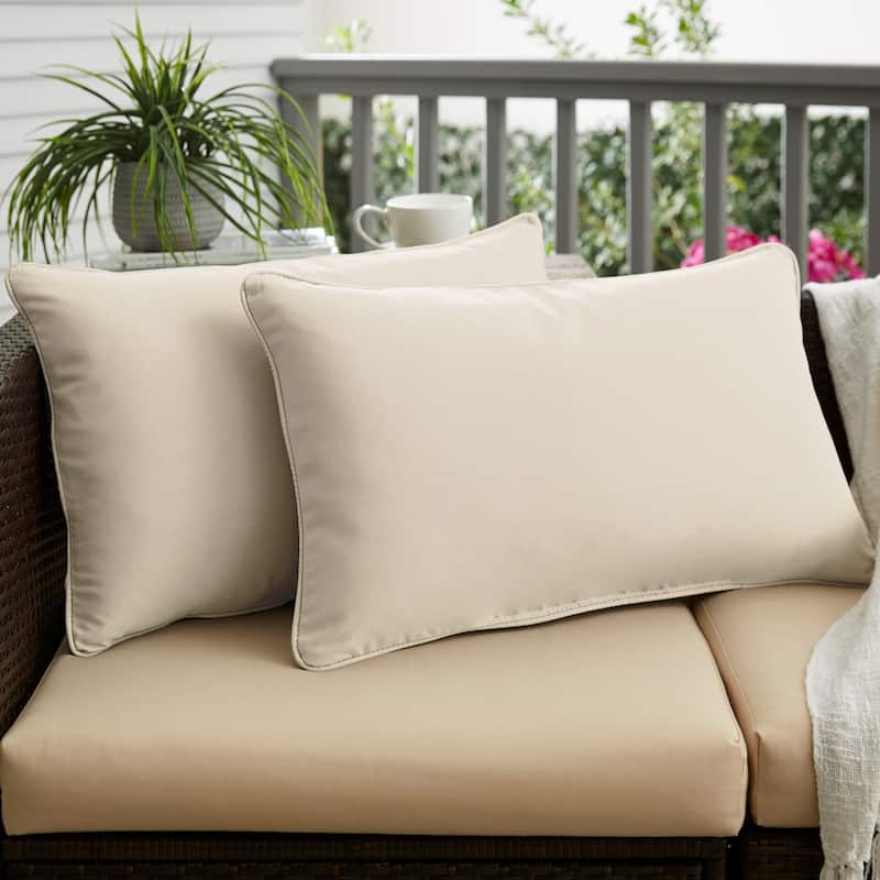 Ivory Indoor/ Outdoor Pillow Set - 16 in x 26 in