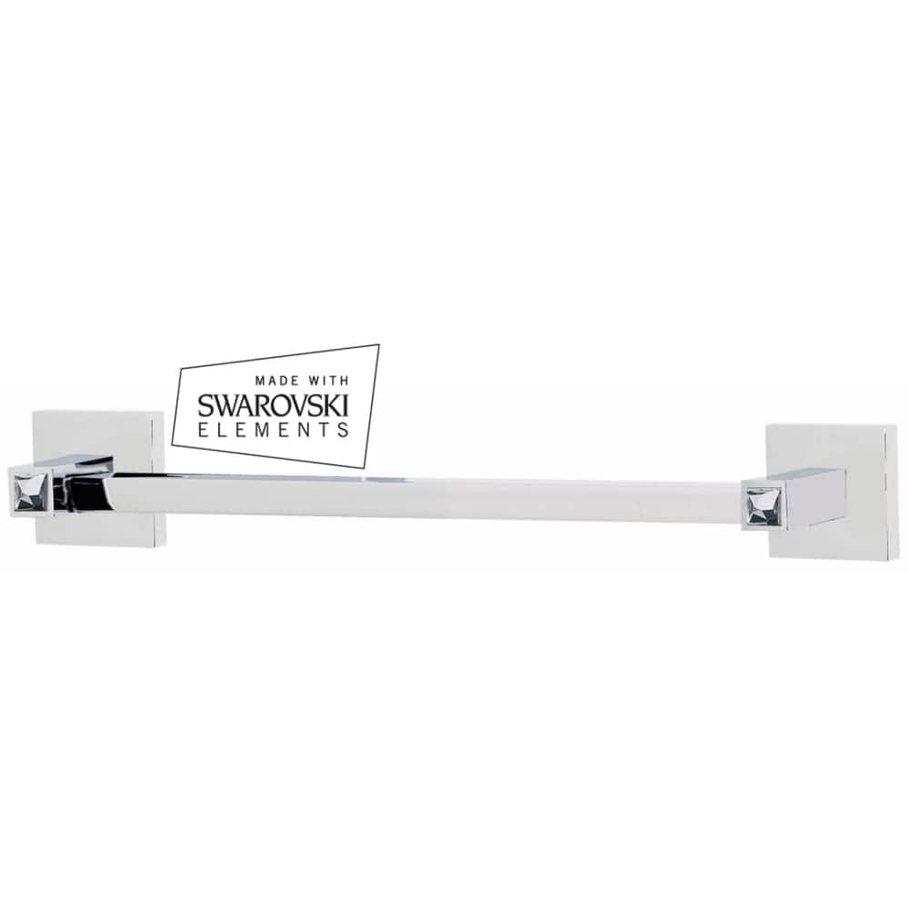 Alno 12 Inch Wide Single Towel Bar from the Contemporary II Crystal