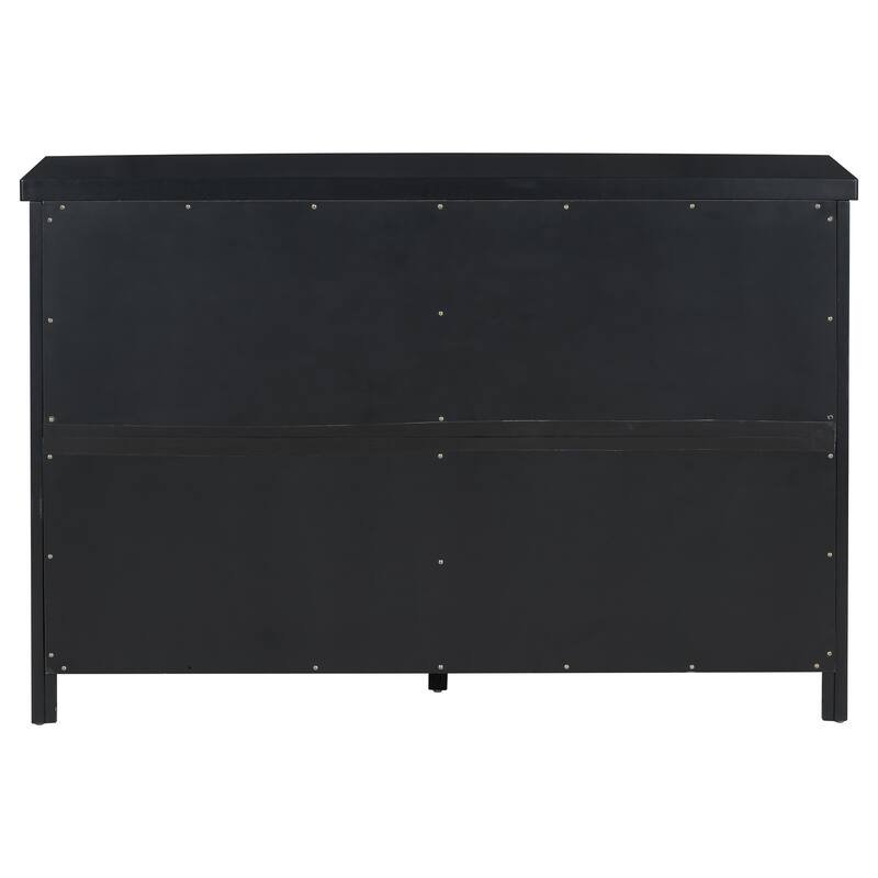 4-Door Wooden Sideboard Cabinet, Large Capacity Kitchen Buffet Cabinet, Entryway Table with Adjustable Shelves