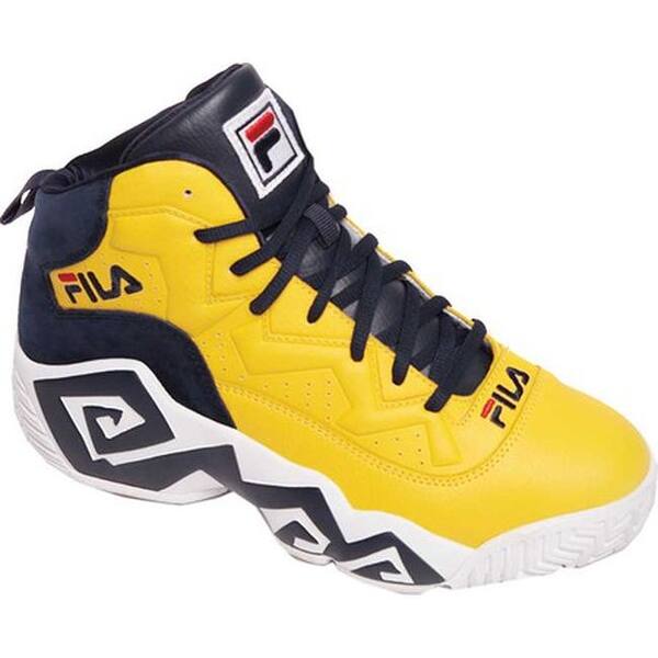 Shop Fila Men S Mb Basketball Shoe Gold Fusion Fila Navy White