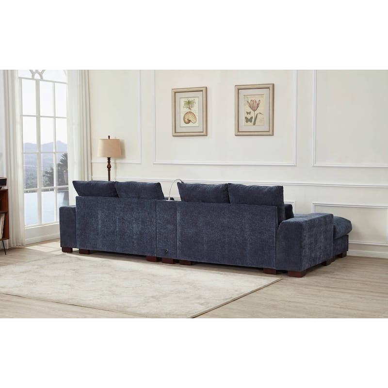 Oversized U Shaped Sleeper Sectional Sofa Pull Out Couch Bed