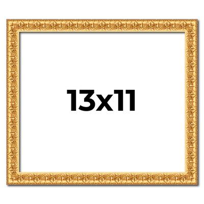 13x11 Frame Gold Real Wood Picture Frame Width 1 inches | Interior