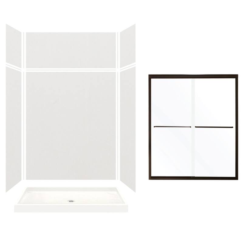 Transolid Expressions 60-in X 32-in X 96-in Glue to Wall Shower Kit - 32" x 60" x 96"