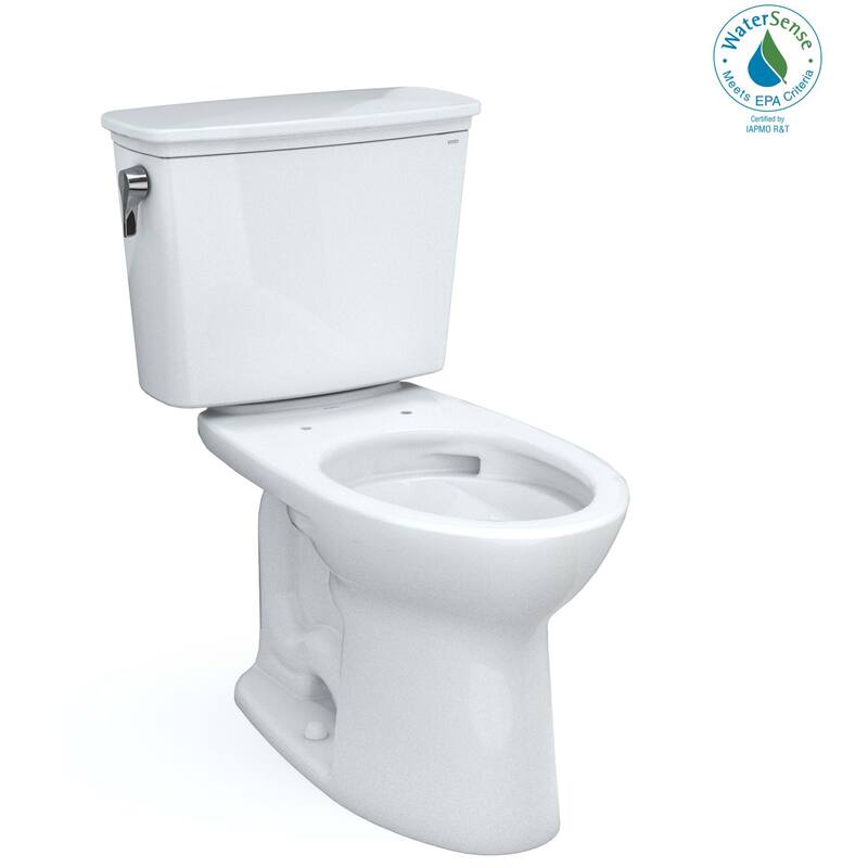 Toto CST786CEFG#01 Drake 1.28 GPF Two Piece Elongated Chair Height Toilet with Left Hand Lever