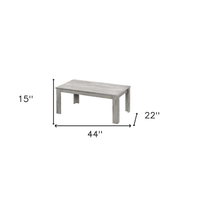 Set of 3 Rectangular Coffee Tables for Living Room Modern Design 44 Inches - 44” x 22” x 15”