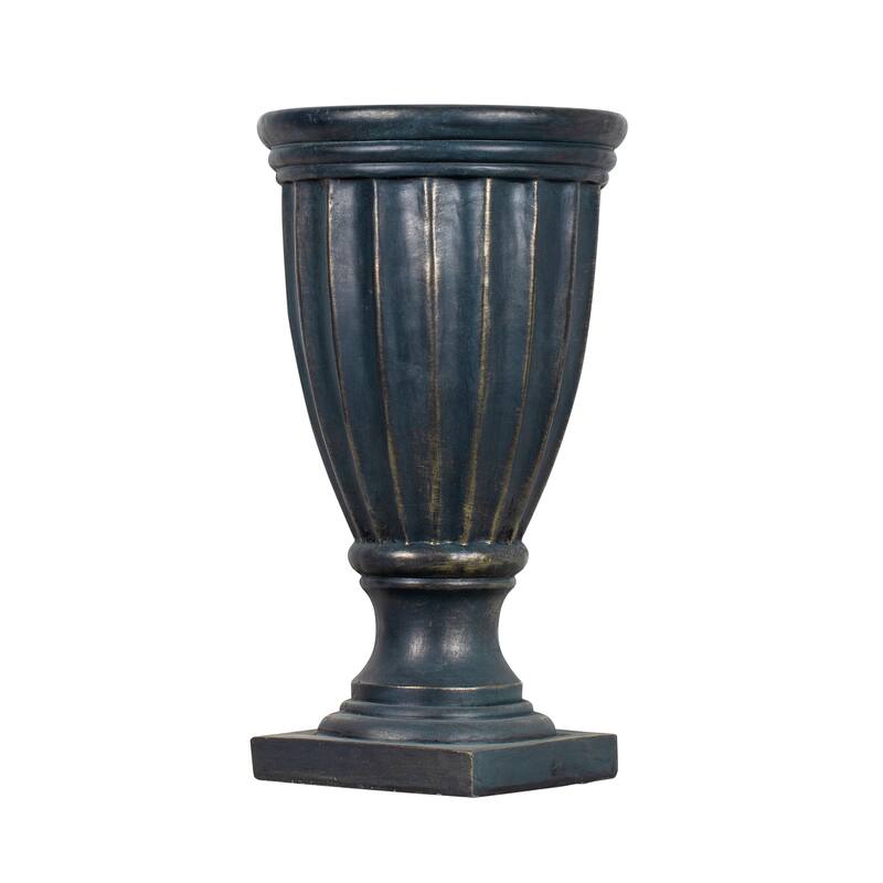 Christopher Knight Home - 26.77"H Fluted MGO Pedestal Urn Planter for Garden, Patio & Front Porch