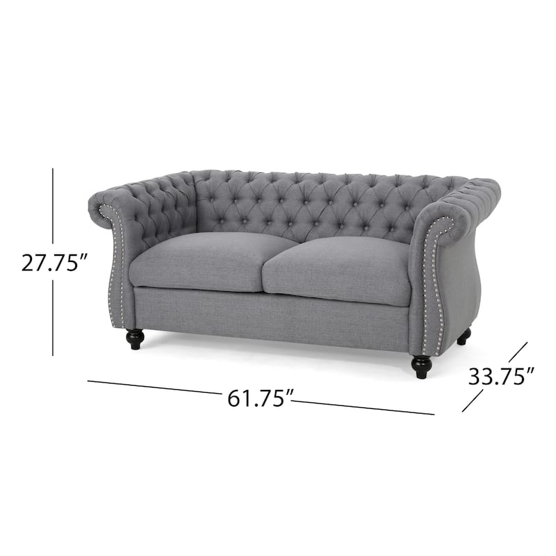 Modern Tufted Fabric Upholstered Sofa by Christopher Knight Home