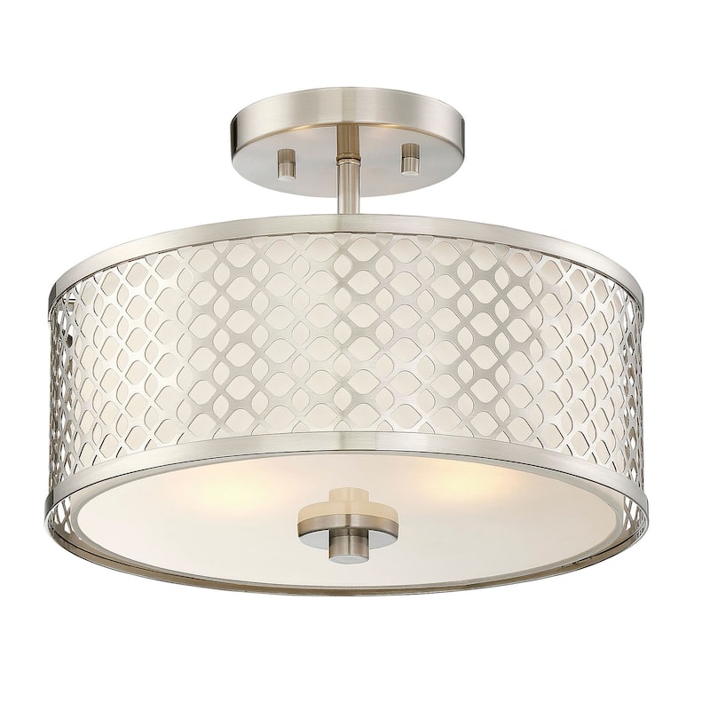 Meridian M60016 2 Light 13" Wide Semi-Flush Drum Ceiling Fixture