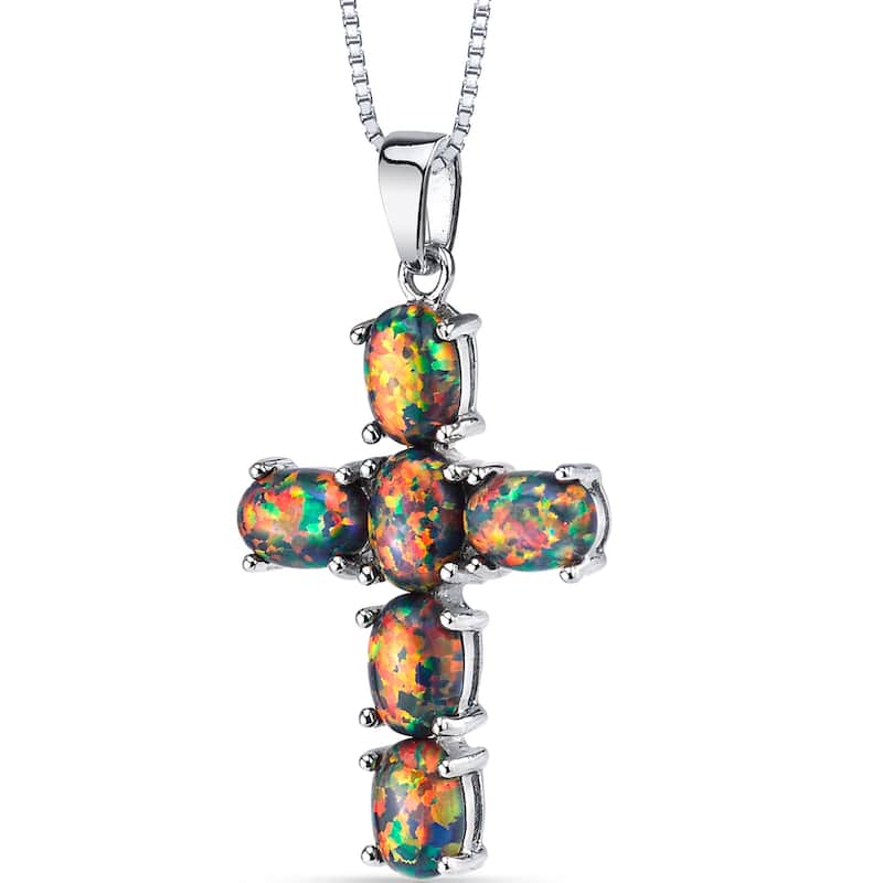 3 ct Black Opal Pendant in Sterling Silver