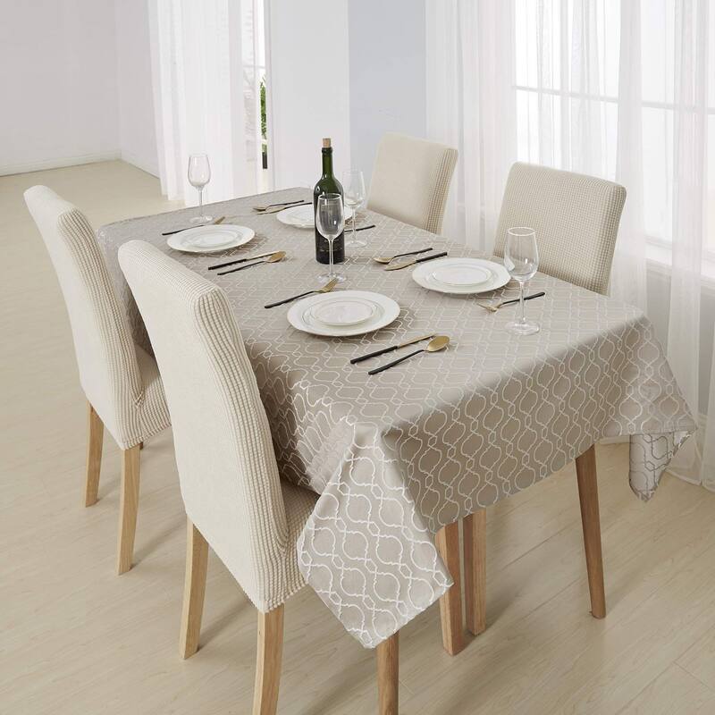 Table Cloth Wrinkle Resistant Jacquard Morrocan Table Cover Spillproof