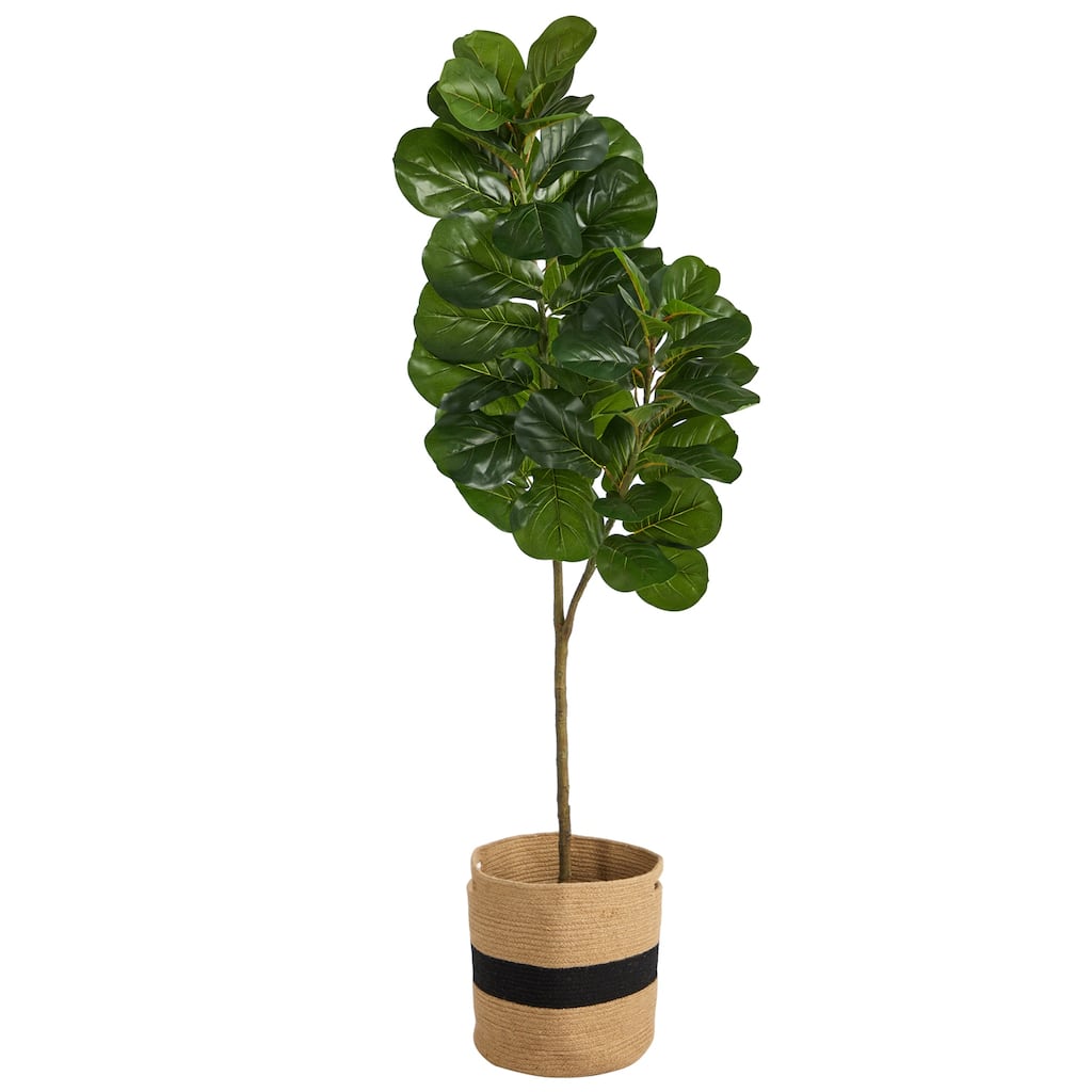 Artificial Fiddle Leaf Fig Tree with Planter, 5.5ft Indoor Decor, Realistic Design, Low Maintenance Home Accent