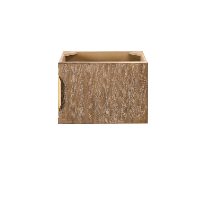 James Martin Vanities Columbia 24" Single Vanity, Latte Oak with White Glossy Composite Stone Top